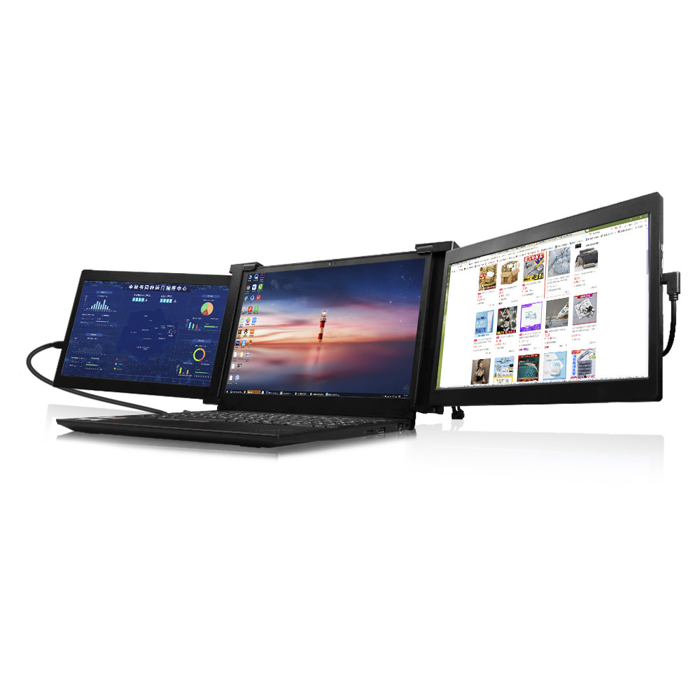 Foldable 1920x1080 230cd/m2 11.6in Triple Screen Laptop Monitor