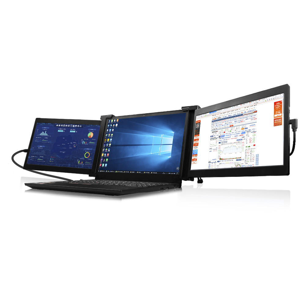 IPS 1080P HDR Portable Tri Screen For Laptop Extension Workstation